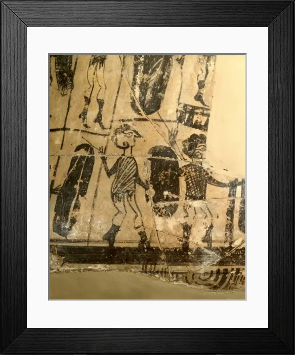 Framed Print : Vase of the Warriors. 4th-2nd c. BC. Detail Framed Print : Vase of the Warriors. 4th-2nd c. BC. Detail