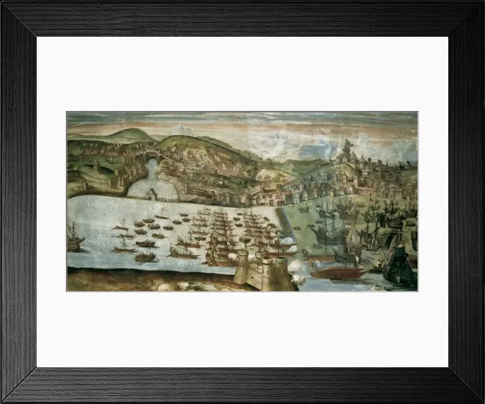 Framed Print : Arrival of the Spanish squadron to Lisbon under Framed Print : Arrival of the Spanish squadron to Lisbon under