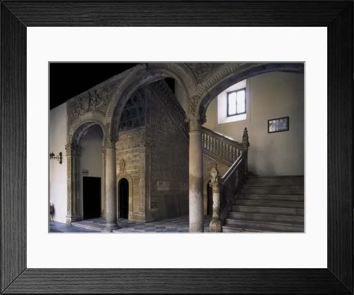 Framed Print : SPAIN. Toledo. Holy Cross Museum. Cloister stiarcase Framed Print : SPAIN. Toledo. Holy Cross Museum. Cloister stiarcase