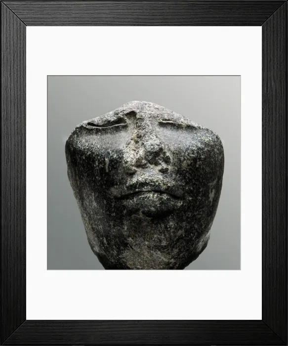 Framed Print : Head of a sculpture. 6th c. - 3rd c. BC. Egyptian Framed Print : Head of a sculpture. 6th c. - 3rd c. BC. Egyptian