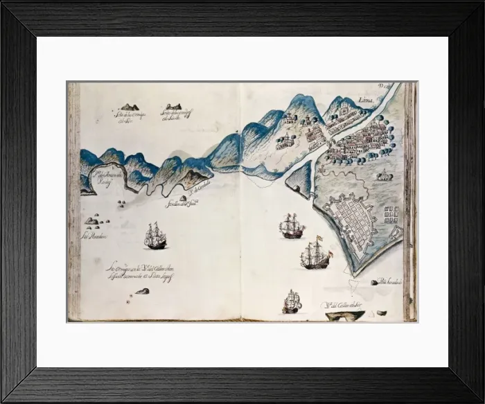 Framed Print : Map of the coast of New Spain. Ms. 2957. Sheet Framed Print : Map of the coast of New Spain. Ms. 2957. Sheet