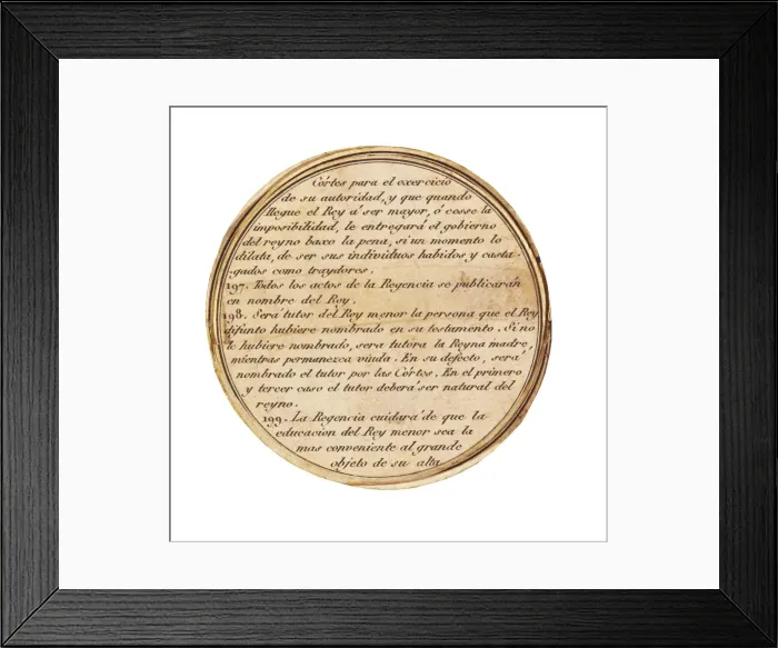 Framed Print : Spain (1810-1814). Box decorated with articles Framed Print : Spain (1810-1814). Box decorated with articles