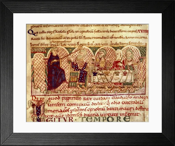 Framed Print : Life of Saint Mauro. 12th c. Saint Mauro hits Framed Print : Life of Saint Mauro. 12th c. Saint Mauro hits
