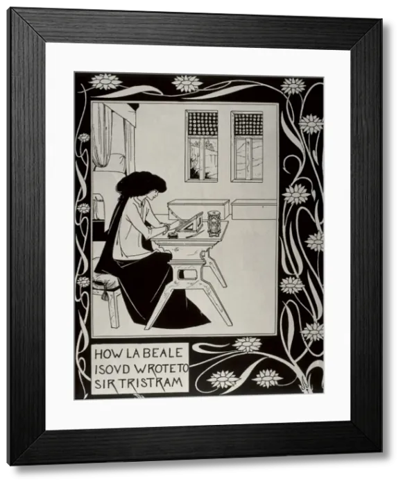 Framed Print : Iseult writing to Tristan. Le Morte d Arthur Framed Print : Iseult writing to Tristan. Le Morte d Arthur