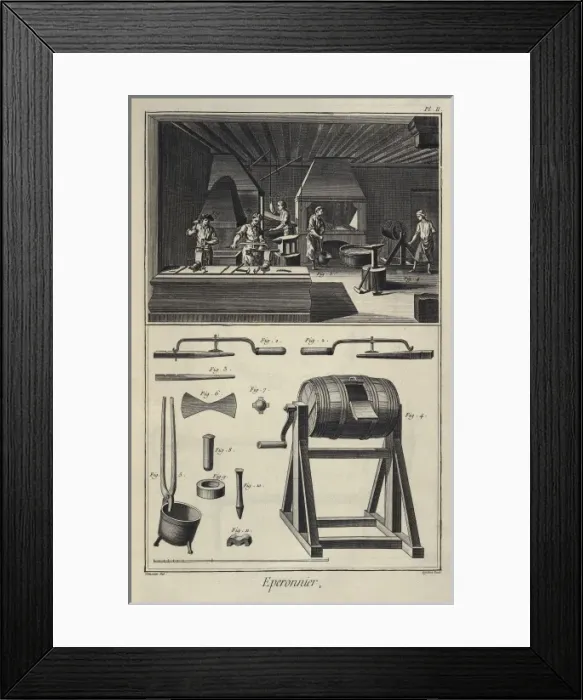 Framed Print : Factory of spurs. Plate 2 for article Eperonnier Framed Print : Factory of spurs. Plate 2 for article Eperonnier