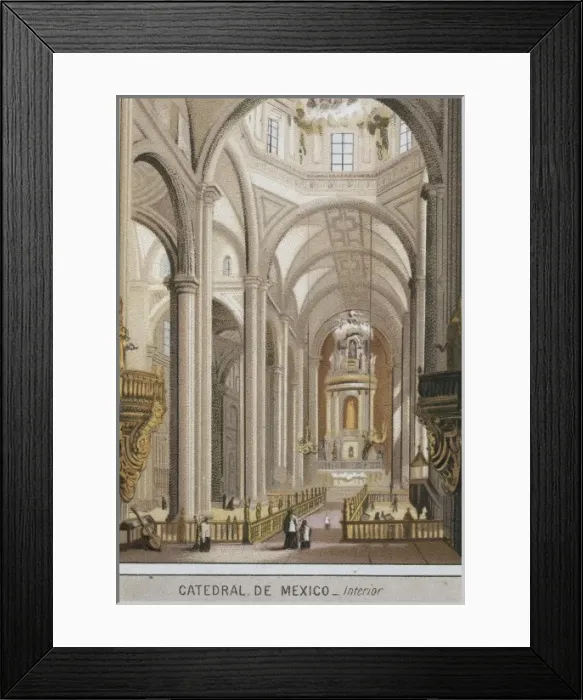 Framed Print : Mexico City. Cathedral (1880). Litography Framed Print : Mexico City. Cathedral (1880). Litography