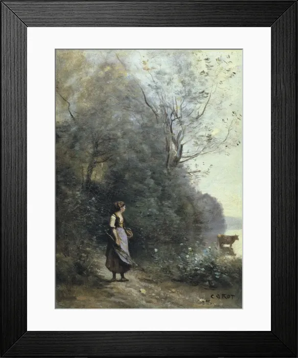 Framed Print : COROT, Jean-Baptiste Camille (1796-1875). A Peasant Framed Print : COROT, Jean-Baptiste Camille (1796-1875). A Peasant