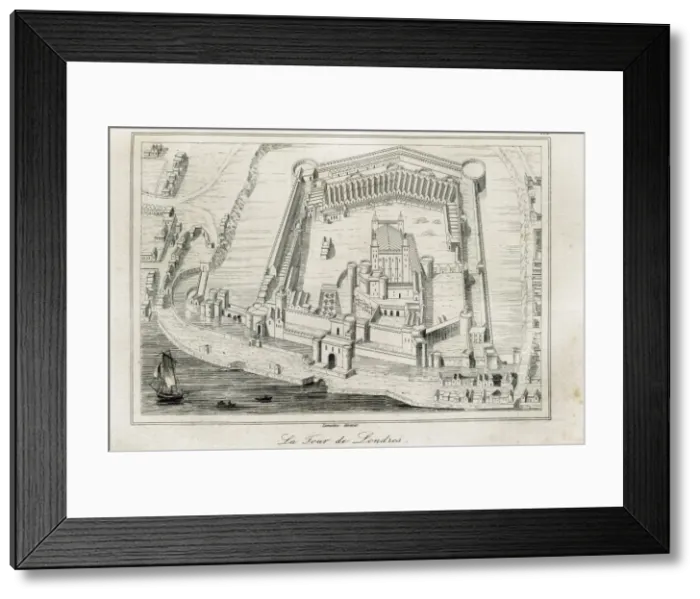 Framed Print : London Tower, facsimile from an engraving of Framed Print : London Tower, facsimile from an engraving of