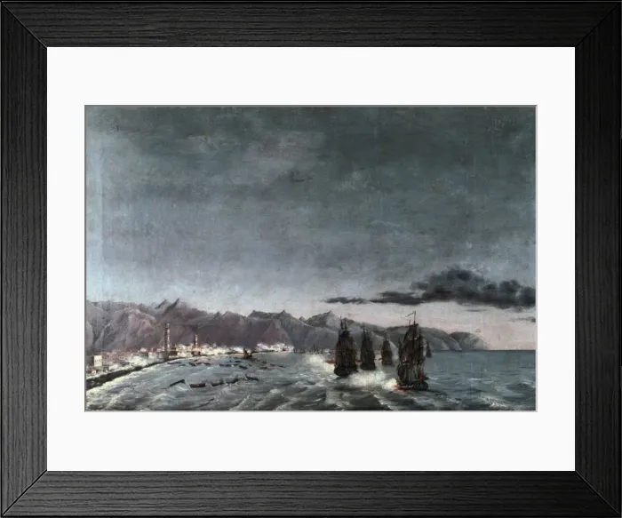 Framed Print : Attack from the English fleet led by the Admiral Framed Print : Attack from the English fleet led by the Admiral