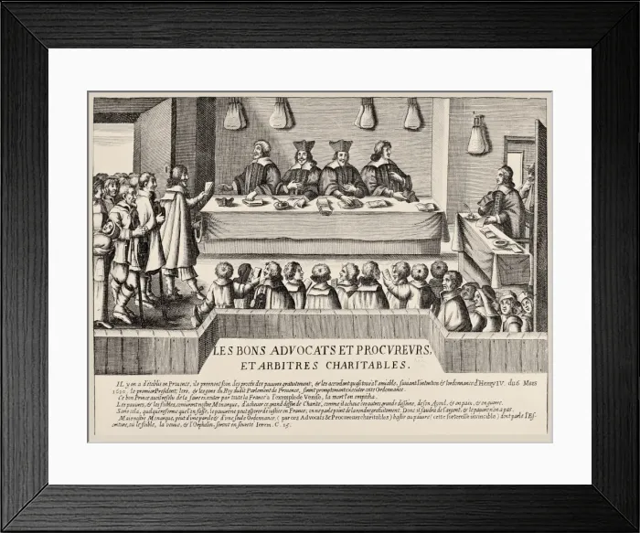 Framed Print : Les bons Advocats et Procureurs et Arbitres charitables Framed Print : Les bons Advocats et Procureurs et Arbitres charitables