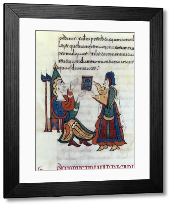 Framed Print : Norms codex (9th c. ). Mozarabic monks. 1872 Framed Print : Norms codex (9th c. ). Mozarabic monks. 1872