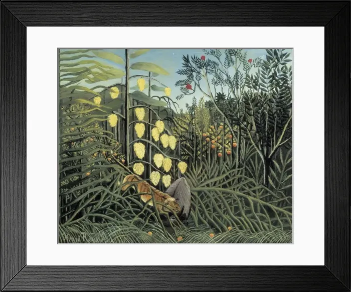 Framed Print : Rousseau, Henri (1844-1910). In a Tropical Forest Framed Print : Rousseau, Henri (1844-1910). In a Tropical Forest