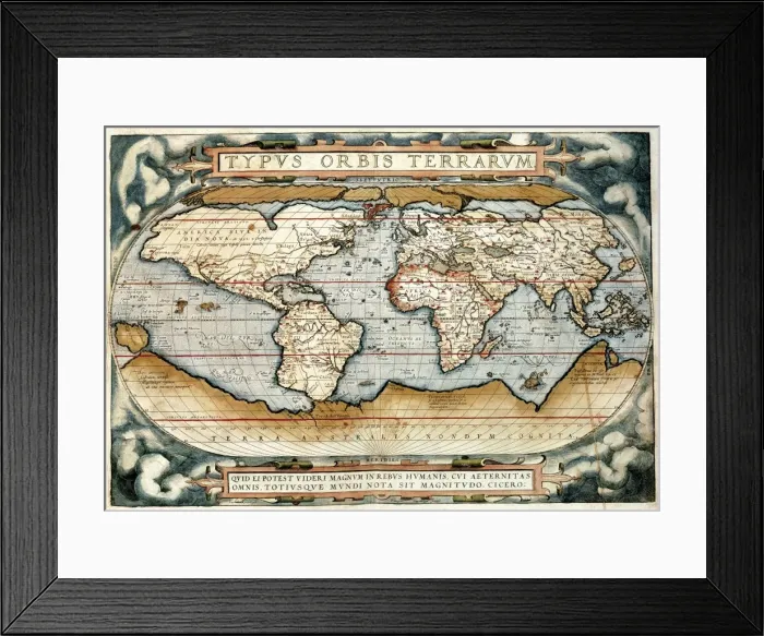 Framed Print : ORTELIUS, Abraham (1527-1598). Theatrum Orbis Framed Print : ORTELIUS, Abraham (1527-1598). Theatrum Orbis