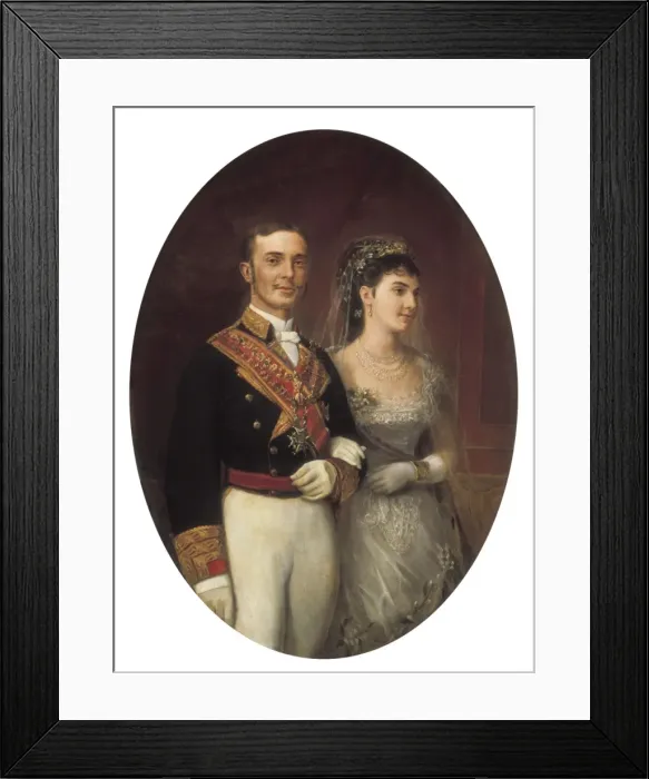 Framed Print : Wedding portrait of Alfonso XII and Mar Framed Print : Wedding portrait of Alfonso XII and Mar