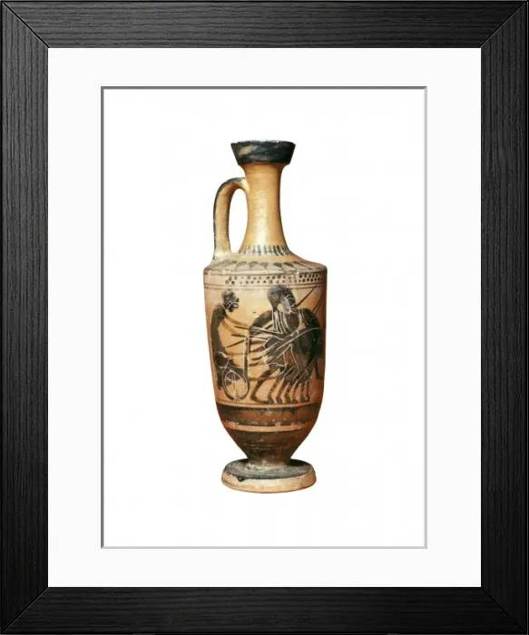 Framed Print : Lekythos decorated with a painted chariot. 6th Framed Print : Lekythos decorated with a painted chariot. 6th