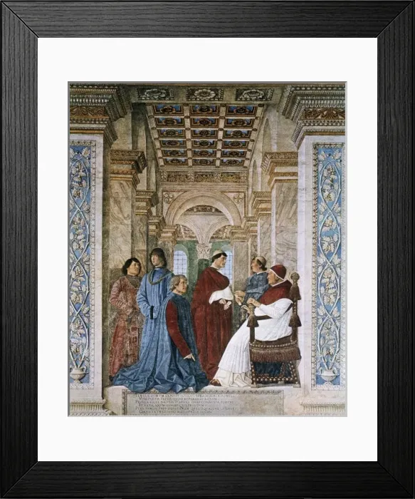 Framed Print : Melozzo da Forli (1438-1494). Sixtus IV appoints Framed Print : Melozzo da Forli (1438-1494). Sixtus IV appoints