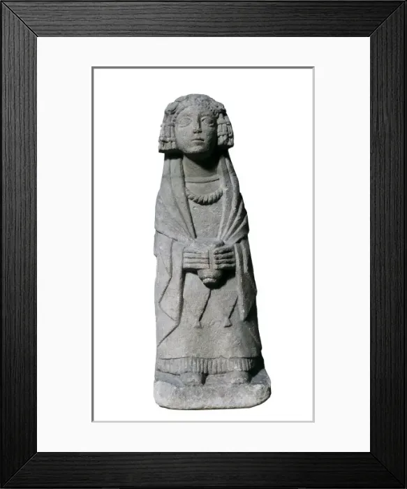 Framed Print : Ex-voto. 4th c. BC. Femenine sculpture. Iberian Framed Print : Ex-voto. 4th c. BC. Femenine sculpture. Iberian