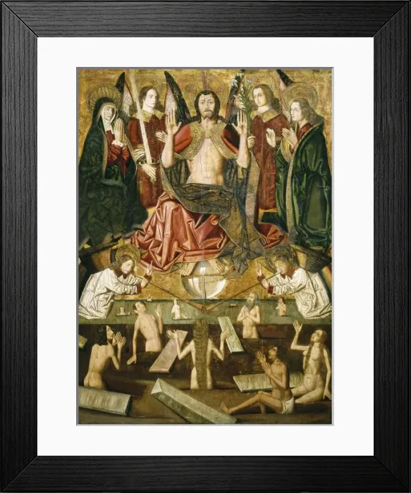 Framed Print : Last Judgement. 1485 - 1487. Part of the altarpiece Framed Print : Last Judgement. 1485 - 1487. Part of the altarpiece