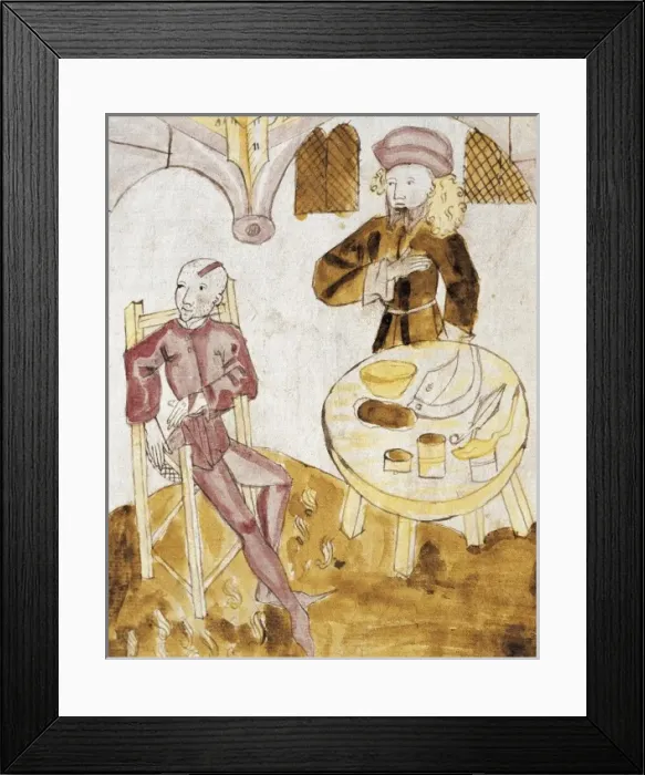 Framed Print : Treatise on medicine. The doctor visits a patient