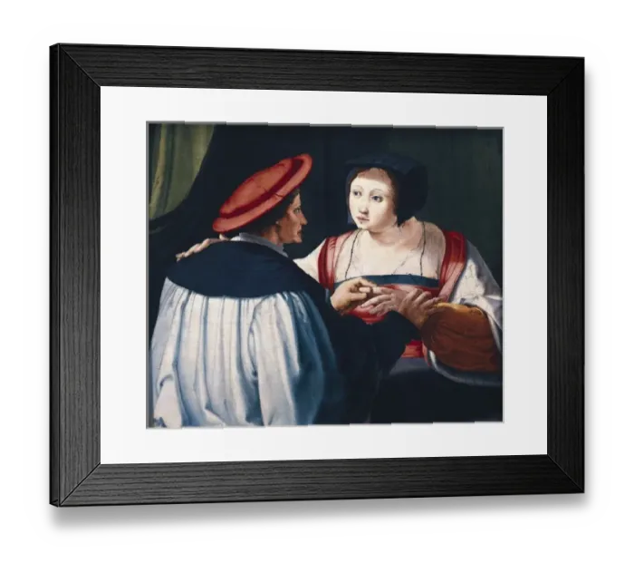 Framed Print : LUCAS VAN LEYDEN (1494-1533). The loving couple