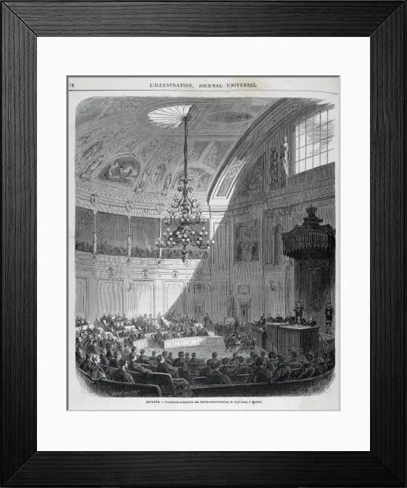 Framed Print : Spain (1869). Opening of the Constitutional Assembly Framed Print : Spain (1869). Opening of the Constitutional Assembly
