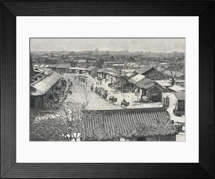 Framed Print : Beijing in 1884. Engraving Framed Print : Beijing in 1884. Engraving