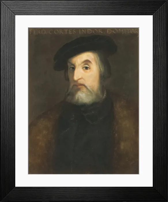 Framed Print : CORTɓ, Hernᮠ(1485-1547). Spanish conqueror Framed Print : CORTɓ, Hernᮠ(1485-1547). Spanish conqueror