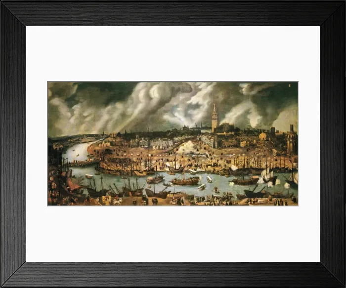 Framed Print : SANCHEZ COELLO, Alonso (1531-1588). The Port Framed Print : SANCHEZ COELLO, Alonso (1531-1588). The Port