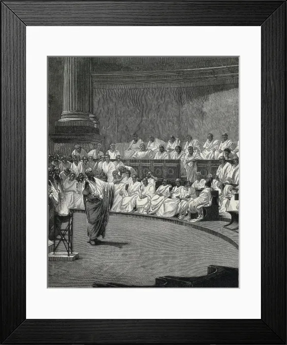 Framed Print : MACCARI, Cesare (1840-1919). Cicero Denouncing Framed Print : MACCARI, Cesare (1840-1919). Cicero Denouncing