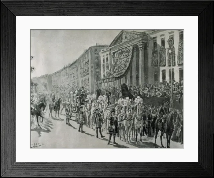 Framed Print : SPAIN. Madrid. Spain (1902). Alfonso XIII swears Framed Print : SPAIN. Madrid. Spain (1902). Alfonso XIII swears
