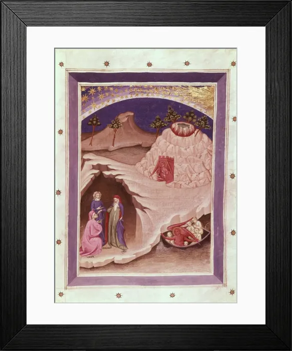 Framed Print : The Divine Comedy. s. XIV. Dante, Virgil and Cato Framed Print : The Divine Comedy. s. XIV. Dante, Virgil and Cato