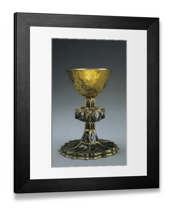Framed Print : Silver gilded chalice with enamels. French school Framed Print : Silver gilded chalice with enamels. French school