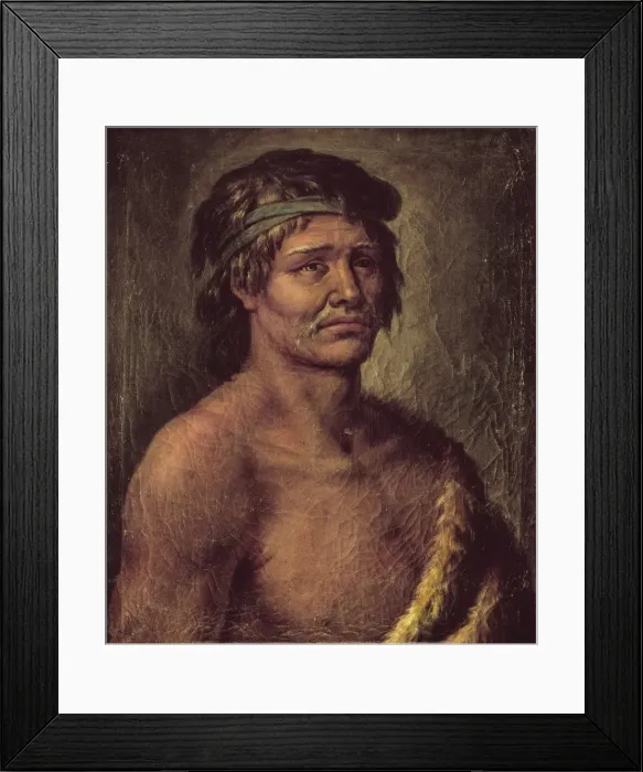Framed Print : Malaspina expedition. Portrait of a Indian man Framed Print : Malaspina expedition. Portrait of a Indian man