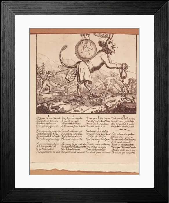 Framed Print : Spain. Kingdom of Fernando VII. Satire about Framed Print : Spain. Kingdom of Fernando VII. Satire about