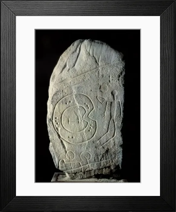 Framed Print : Warrior stele from Solana de Caba8th-6th Framed Print : Warrior stele from Solana de Caba8th-6th