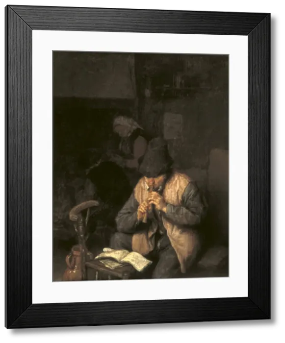 Framed Print : OSTADE, Adriaen van (1610-1684). A Flute Player Framed Print : OSTADE, Adriaen van (1610-1684). A Flute Player