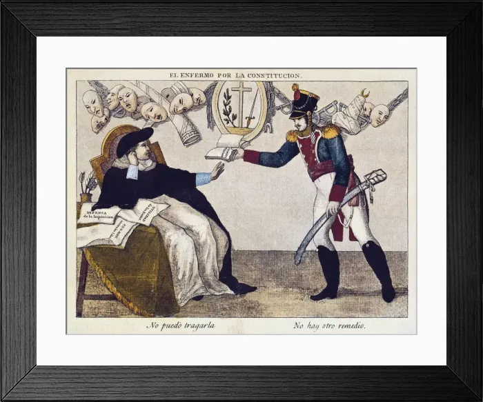 Framed Print : Spain (1810-1814). Cadiz. El enfermo por la Framed Print : Spain (1810-1814). Cadiz. El enfermo por la