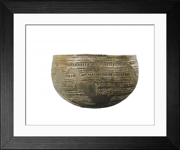 Framed Print : Bell Shaped Vase from Cueva de Toralla. 2200 Framed Print : Bell Shaped Vase from Cueva de Toralla. 2200