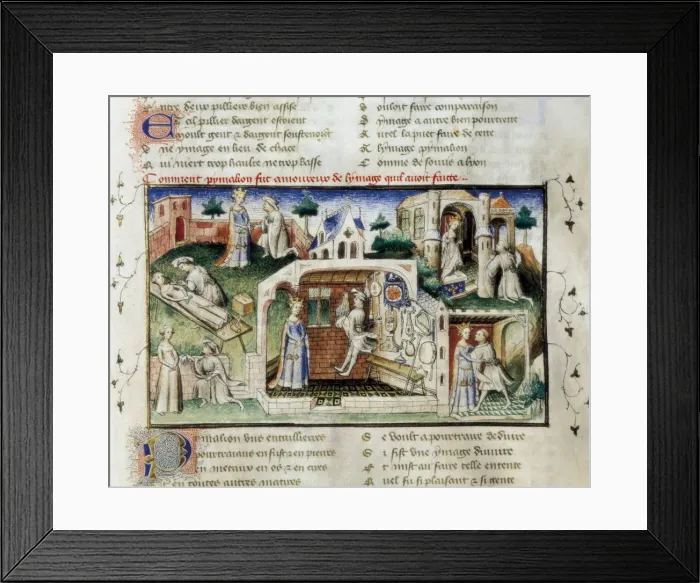 Framed Print : The Romance of the Rose. s. XIV. How Pygmalion Framed Print : The Romance of the Rose. s. XIV. How Pygmalion
