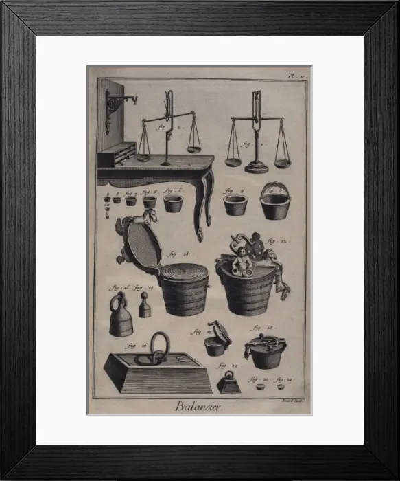 Framed Print : Maker of scales. Plate 4 for article Balancier Framed Print : Maker of scales. Plate 4 for article Balancier