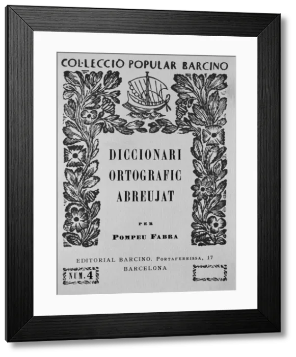 Framed Print : FABRA, Pompeu (1868-1948). Catalan grammarian Framed Print : FABRA, Pompeu (1868-1948). Catalan grammarian