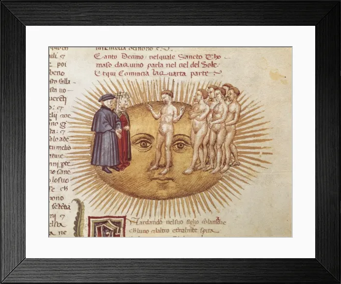 Framed Print : The Divine Comedy. s. XIV. Dante and Beatrice Framed Print : The Divine Comedy. s. XIV. Dante and Beatrice