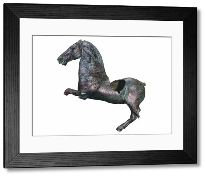 Framed Print : Bronze horse. Roman art. Sculpture on bronze Framed Print : Bronze horse. Roman art. Sculpture on bronze