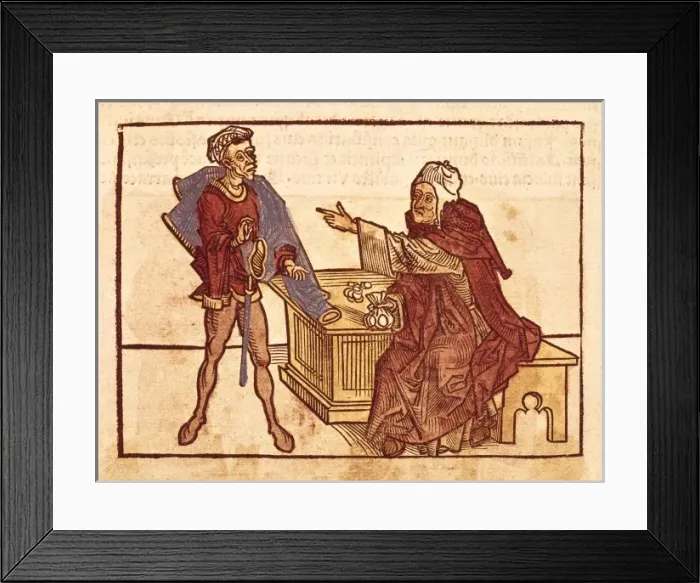Framed Print : Jewish usurer, Sanctorum Peregrinationes in Framed Print : Jewish usurer, Sanctorum Peregrinationes in