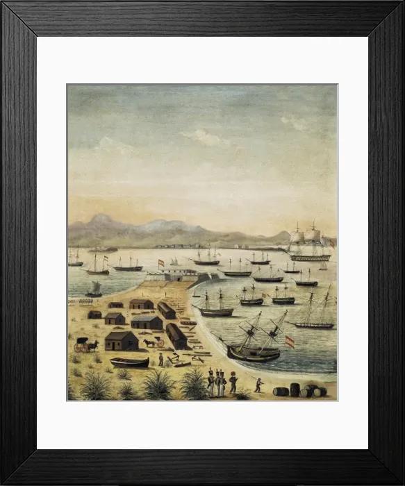 Framed Print : Spain (19th c. ). Cᤩz. Shipyards in Puntales Framed Print : Spain (19th c. ). Cᤩz. Shipyards in Puntales