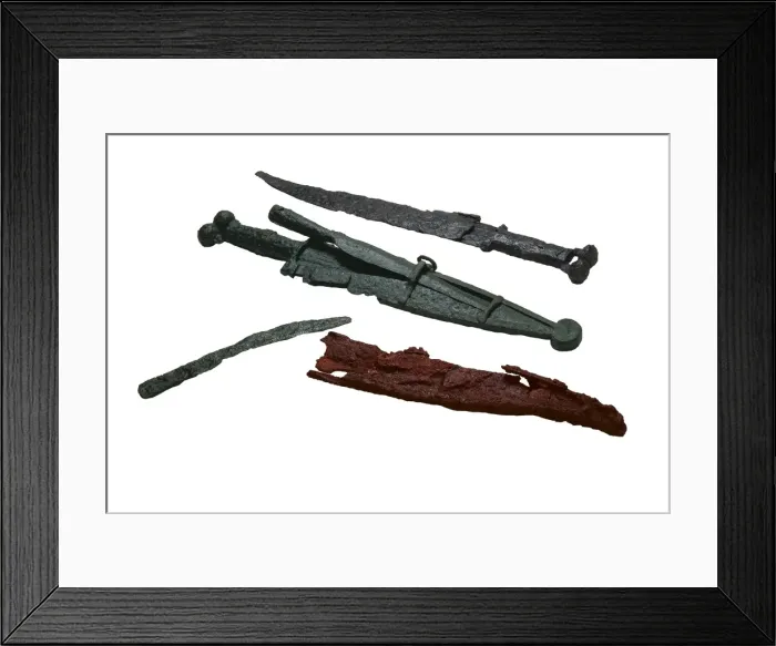 Framed Print : Iron weapons of a warrior (5th-4th c. BC). Celtic Framed Print : Iron weapons of a warrior (5th-4th c. BC). Celtic