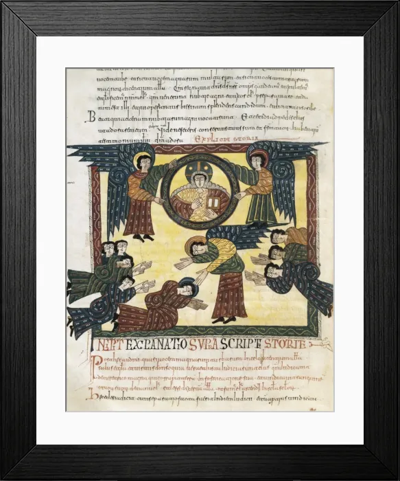 Framed Print : Beatus of Liebana. 10th c. Sheet 150. Death of Framed Print : Beatus of Liebana. 10th c. Sheet 150. Death of