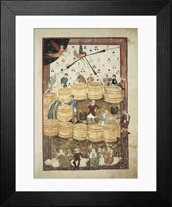 Framed Print : Grain dealer. Miniature painting by Domencio Framed Print : Grain dealer. Miniature painting by Domencio