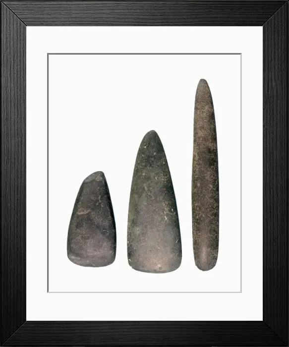 Framed Print : Axes belonging to the Catalan Grave Culture (Cultura Framed Print : Axes belonging to the Catalan Grave Culture (Cultura