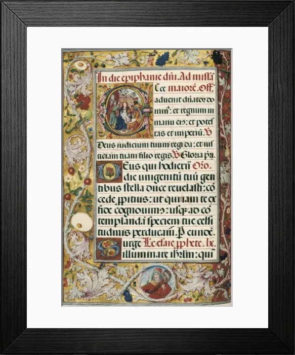 Framed Print : Page with miniature depicting the Ephiphany Framed Print : Page with miniature depicting the Ephiphany
